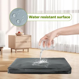 DUJUIKE 100% Waterproof Replacement Cover for Dog Bed, Replacement Cover for Dog Mat, Washable, Removable Dog Mattress Cover, Dog Mattress Insert with Zip (Black, XL (122 x 92 x 10 cm)