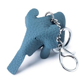 Yocipa Cute Bag Charm Genuine Leather Elephant Key Chain Leather Fashionable Car Key Holder Cute Leather Charm Popular Charm Accessory, blue