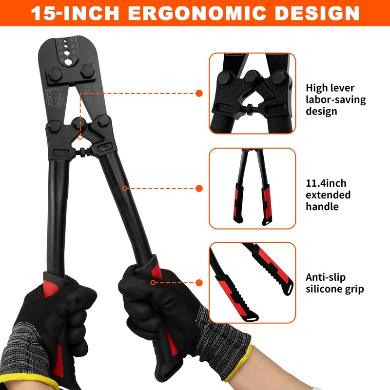 Sanuke Wire Rope Crimper Tool Kit, Swagging Tool for Copper