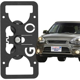 No Drill Front License Plate Bracket Holder Compatible with Kia Soul 2013-2019, Rust-Proof License Plate Mount Adapter, Bumper Grille Car Tag Frame with Anti-Theft Screws Accessories