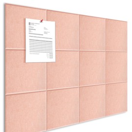 Aitakatta Cork Board Alternative, 12x12 inches Self-Adhesive Peach Felt Wall Tile, Bulletin Board for Walls, Vision Board for Home, Office, School, Bulletin Board Decorations(Peach,3030,12p)