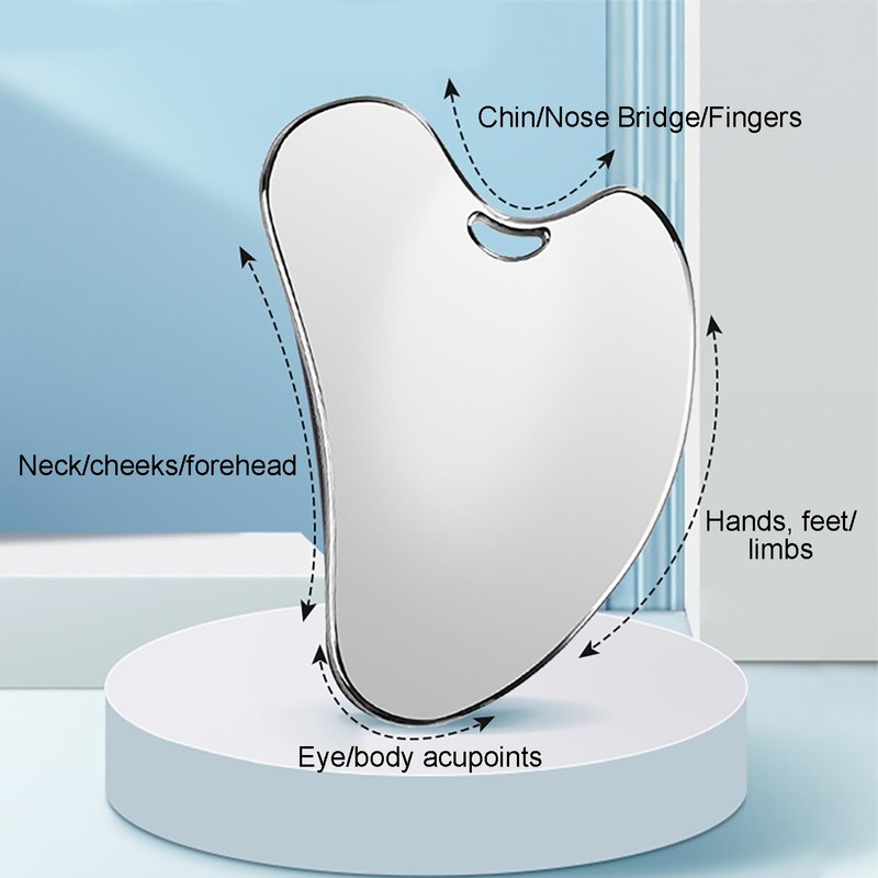 AQSQWQ Gua Sha Stone, Gua Sha Stainless Steel Heart Shape