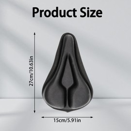 fKiZanthene Bike Seat Cushion, Gel-Padded Bike Seat Cushion, Extra Soft Comfort for Men & Women, Fits Road & Mountain Bikes (28x18cm)