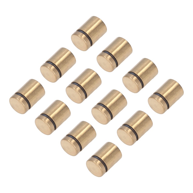 12Pcs Advertising Nail Stainless Steel Electroplated Brushed Gold Sign Holder