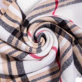 AUSEKALY Scarf For Women Men Winter Plaid Neck Scarves Fall Softest Classic Warm Lightweight White Black Brown