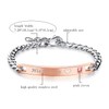 2pcs Couples Womens Mens Bracelets, Cupimatch Stainless Steel Bangle Bracelet