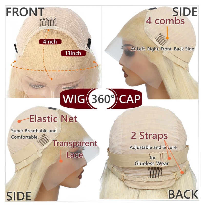 LUMIERE 30 Inch 613 Lace Front Wig Human Hair 210%