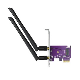 M.2 NGFF to PCI-E 1X Desktop WiFi Adapter Network Card Converter for 8260 7265 1535 7260 with Dual Band 2.4/5G Antennas Support NIC, with Triple Band 2.4/5/6GHz 5-dBi SMA Antenna Kits