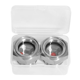 3/4" NPT Male 304 Stainless Steel Oil Sight Glass Hex Head Sight Plug Liquid Level Gauge Oil Indicator Sight Window for Air Compressor Hydraulic Tank (2pcs 3/4" NPT Stainless Steel with Baffle)