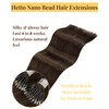 Hetto Nano Hair Extensions Natural Brown Nano Ring Human Hair