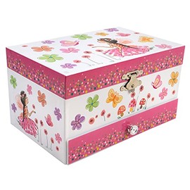 The San Francisco Music Box Company Joyero musical reliquia infantil (flores y hadas de mariposas)