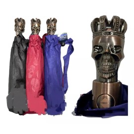 Da Hei Mao Paraguas Sombrilla Mini Automático Mango Calavera Uv