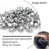 600 Pieces Dome Punk Rivets, 4 Claws Round Stud Punk