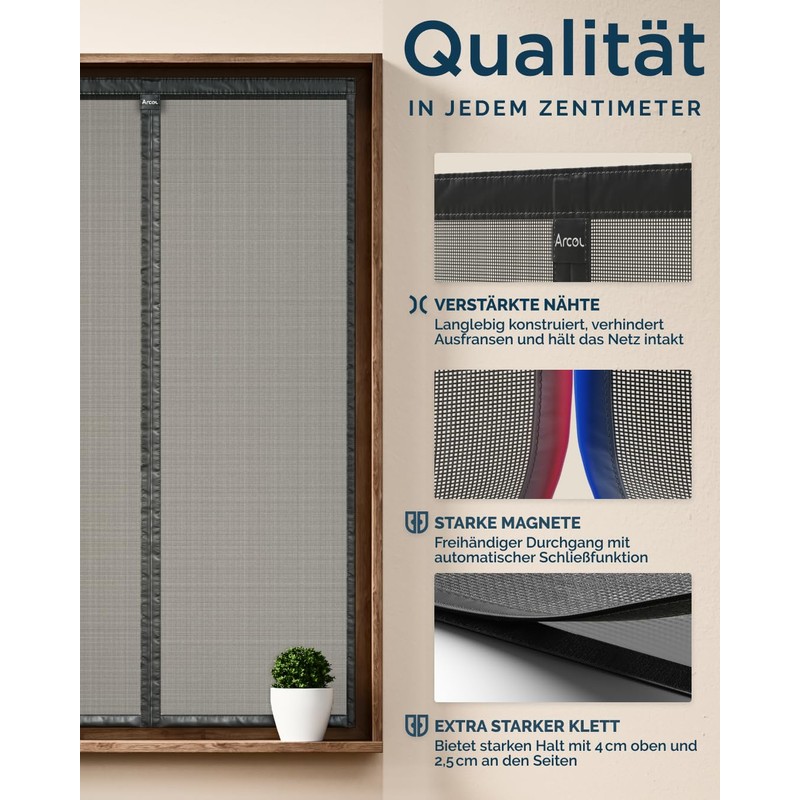 ARCOL Magnetic Mosquito Net with Adjustable Window - Magnetic Fly
