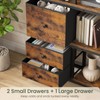 CHOEZON Corner Bookshelf, 5-Tier L-Shaped Bookcase with Drawers and Storage