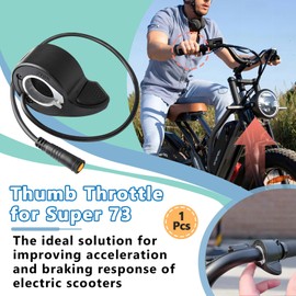 Kamrexi Thumb Throttle for Super73 S1/S2/ZX/RX/Z Series, Electric Scooter/Bike Waterproof Accelerator with Quick Plug & Play, Replacement Parts for E-Bike Scooter Accessories