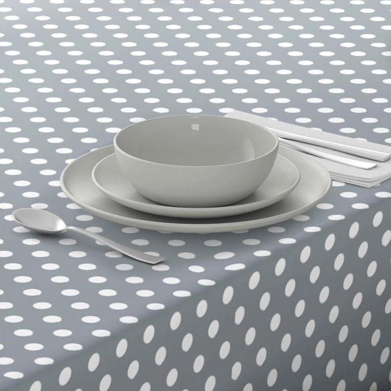 Oilcloth Tablecloth Washable Square 140 x 180 cm Light Grey