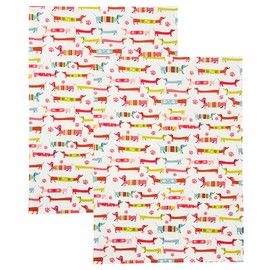 SPOTTED DOG GIFT COMPANY - Set of 2 cotton kitchen towels, kitchen towels, dog motif, dachshund gifts for dog owners and dog lovers