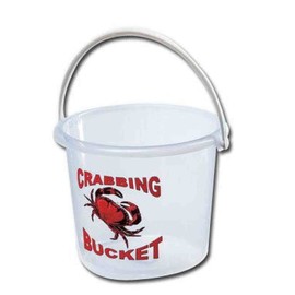 3x 5 Litre Clear Crabbing Bucket With Crab Print - Summer Outdoor Beach Fun!