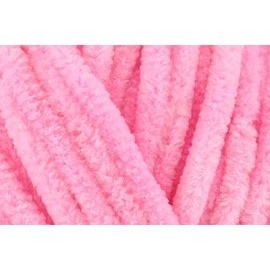 King Cole Yummy Chunky Crochet Yarn, 100% Polyester Plush Texture Knitting Wool for Blankets, Throws, Scarves & Shawls - 100g Balls - Sugar Pink (3463) - Pack of 3