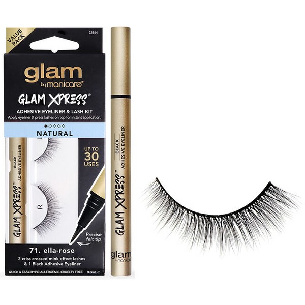 Manicare Glam Xpress Adhesive Eyeliner & Lash Kit - NATURAL Ella-Rose