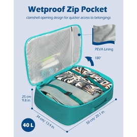 Hynes Eagle Travel Backpack 40L Flight Approved Carry on Backpack Men Large Cabin Weekender Laptop Backpack Women 15.6 inches Teal 2024