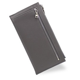 RITTA BERA Long Wallet, Wallet, Bill Compartment, Thin, Slim, Coin Pocket, Passbook Case, PU Leather, Synthetic Leather, gray