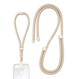 iXinQu, Smartphone Strap, Cross-body Design, Shoulder Strap, Compatible with All Models, 360° Rotation, 0.3 inches (7 mm), Nylon Rope Length Adjustable, Lost and Fall Prevention, Interchangeable and