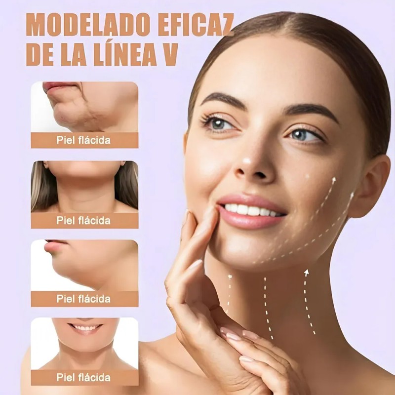 Mentonera Faja Forma V Oferta Reduce Arruga Papada Cachete Púrpura