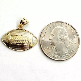 UNBRANDED New 10k yellow Gold football Pendant charm sport fine jewelry gift unisex 1.4g