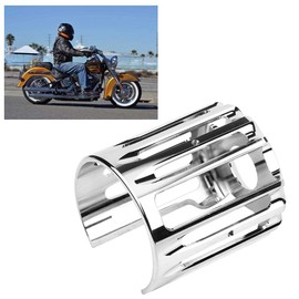 Ausla Motorradölfilterabdeckung CNC Aluminiumlegierung Universal Passform für Alle Modelle mit Chromfinish Wiederverwendbar