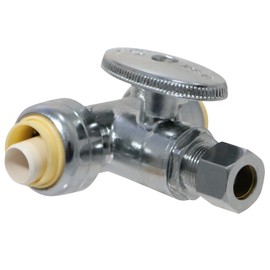 XFITTING OD Compression 3/8 Inch x 1/2 Inch Push Fit x 1/2 Inch Push Fit Tee Valve, 31-4-2=1XX, 1 Piece