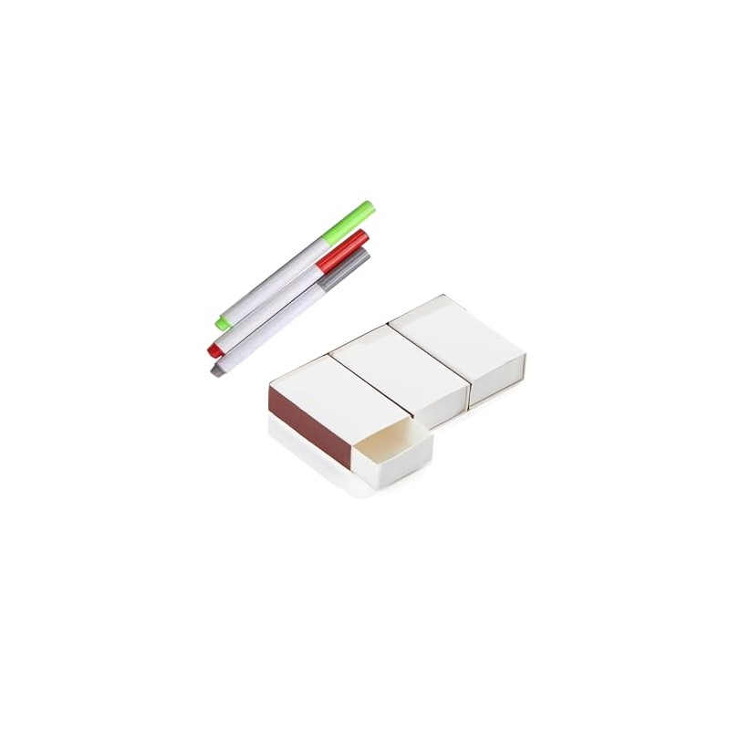 FUNUCURR 20PCS Blank Matches Containers White DIY Match Books Storage