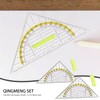 Set of 4 Flexible Set Square with Handle, 16 cm