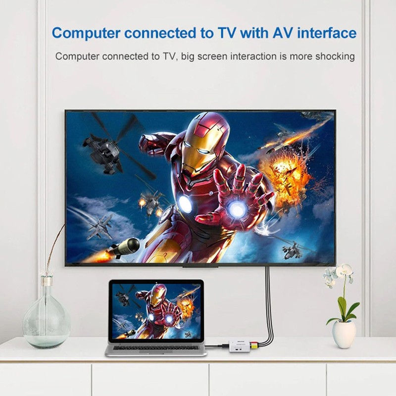 HDMI to AV Converter Output Digital to RCA Audio/Video Input