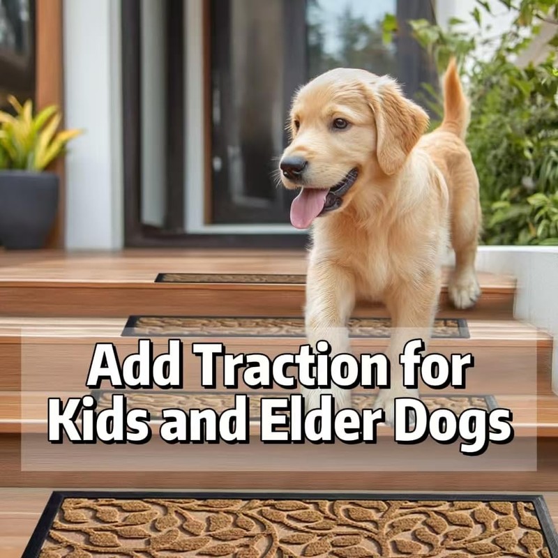 Aucuda 2pcs 8.5" x 30" Stair Treads Outdoor for Elders