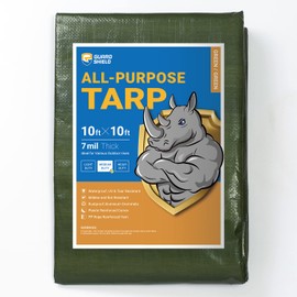 GUARD SHIELD Green Tarp Waterproof 10x10 Feet Medium Duty All Purpose Poly Tarps Cover 7mil