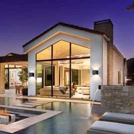 4 Pack Outdoor Wall Sconces Exterior/Interior LED Wall Lights, 4.72"Square Modern Wall Sconce Fixture Set, Up and Down Lights IP65 Outdoor Waterproof Lights, 20W Warm Light 3000K Indoor Sconce.