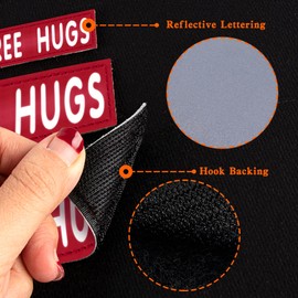 IronSeals 2 Pack Reflective Dog Vest Harness Patches, Removable Patches with Reflective Letters for Vest Harness Collar (Emotional Support (2 Pack Red), L: 5.9"x2"/15cmx5cm)