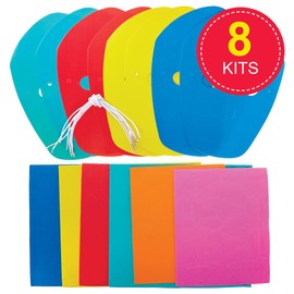 Baker Ross FN013 Tribal Mask Kits - Pack of 8, Educational Arts and Crafts Kits, Learning Resources