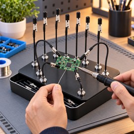 4-Piece Magnetic Soldering Helping Hands with Flexible Arms and Soft-Tip Alligator Clips