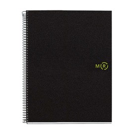 Miquelrius A4 Recycled 4 Pocket Squared Paper Spiral Bound Notebook - Black