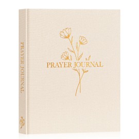 Lanpn Prayer Journal Book for Women Men, 68 Weeks Christian Planner Bible Study Notebook with Scripture Verse, Linen Devotional Gratitude Journal, Religious Faith Gifts for Teen Girls, Beige