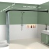 L Shaped Shower Curtain Rod,28-39 X 43-67 Inch Curved Shower