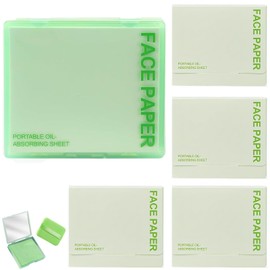 Pack of 5 Oil Control Paper, Blotting Paper, Blotting Paper, Face Blotting Paper, Green Tea, Oil Absorbing Sheets, Pack of 500 Face Oil Blotting Papers, Face Blotting Papers