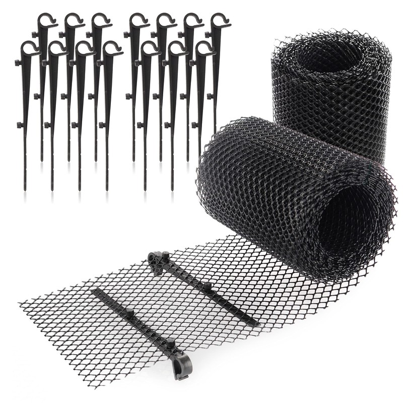 com-four® Gutter protection set 6 meters for house, carport, stable