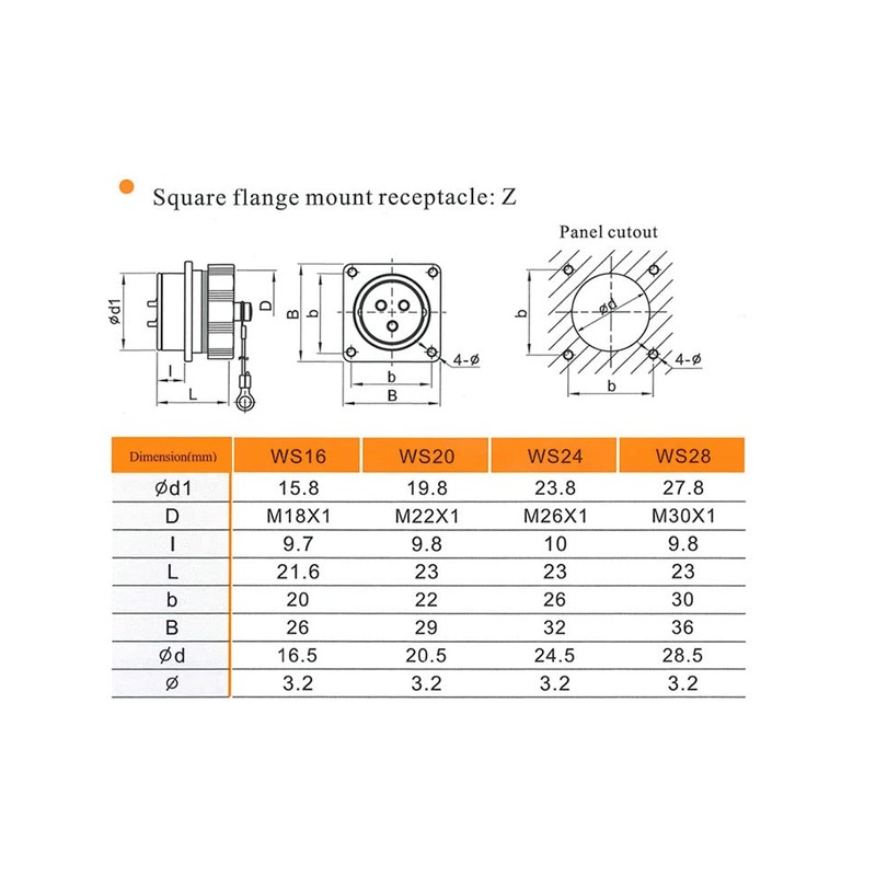 ZBLZGP WEIPU WS28 2 Pin Aviation Connector Waterproof IP67 Metal