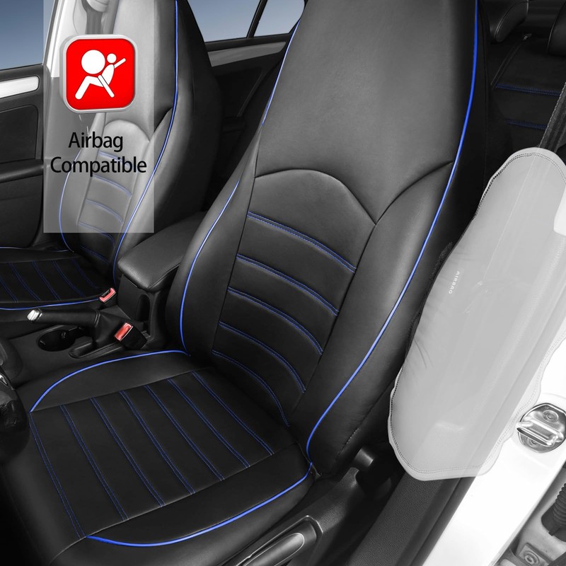 TOYOUN Classic Universal PU Leather Car Seat Covers Full Set