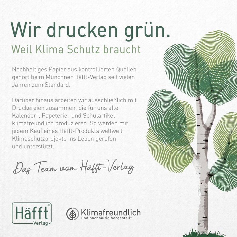 Häfft - Timer A6 Slim 2025/2026 "Minty Leaves" Student Calendar