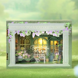 CUTEROOM DIY Miniature Dollhouse Kit with Furniture, Miniature House Kit for Beginners, DIY Wooden Crafts for Adults, Mini Model Kits with LED, Birthday and Valentine's Day Gift for Girls (MINI112)